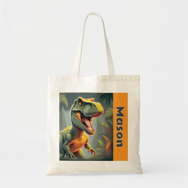 Bolso De Tela T-Rex Tyrannosaurus Rex Dinosaur (Frente)