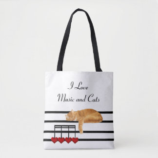 Bolso De Tela Tabby anaranjado musical
