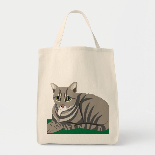 Bolso De Tela Tabby Cat (Frente)