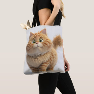 BOLSO DE TELA TABBY CAT NARANJA DE PERSONALIZADO DE GRASA CUIDAD
