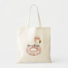 Bolso De Tela Tabla de surf flotante de flamenco rosa