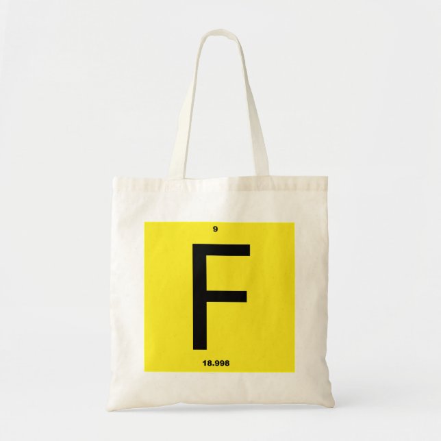 Bolso De Tela Tabla periódica de letra F (Frente)