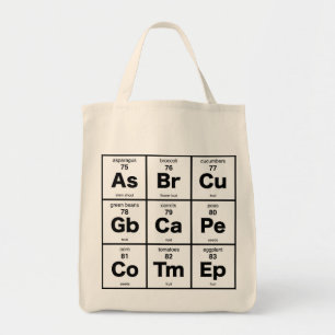 Bolso De Tela Tabla periódica vegetariana