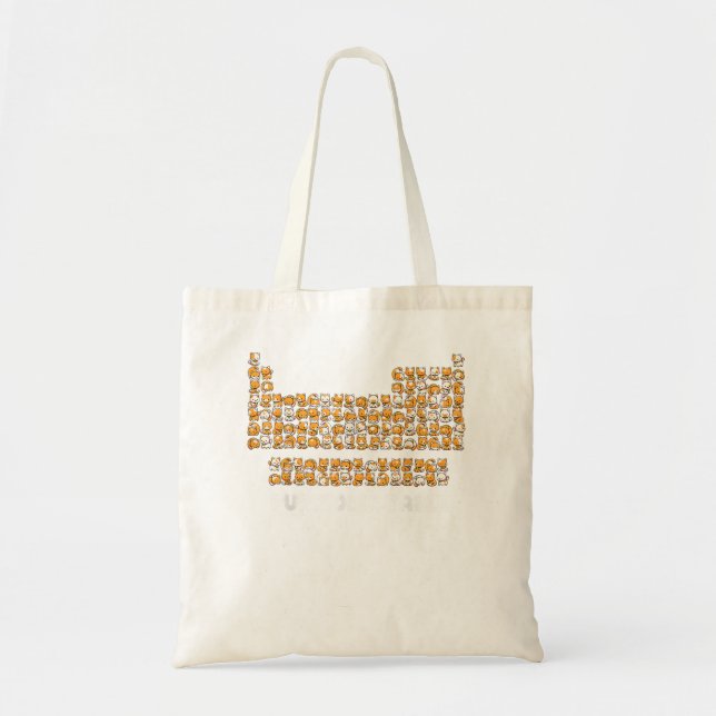 Bolso De Tela Tabla Purriódica Química Gata Pun Tabla Periódica  (Frente)