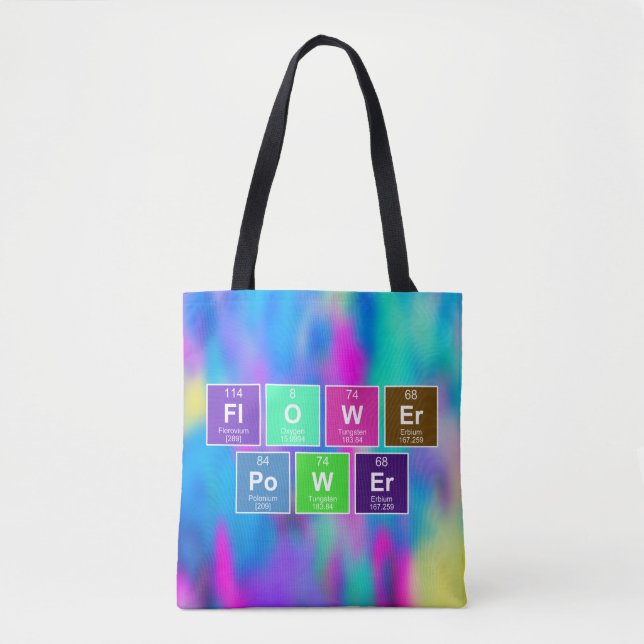 Bolso De Tela Tabla química periódica de elementos: FlOWEr PoWEr (Anverso)