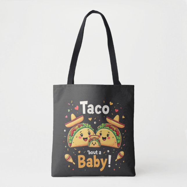 Bolso De Tela Taco Bout una Invitación de embarazo infantil (Anverso)