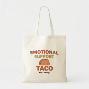 Bolso De Tela Taco de Apoyo Emocional Divertido Retro Kawaii Con