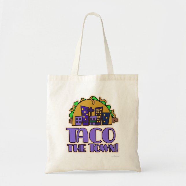 Bolso De Tela Taco, el gracioso Personalizado de comida (Frente)