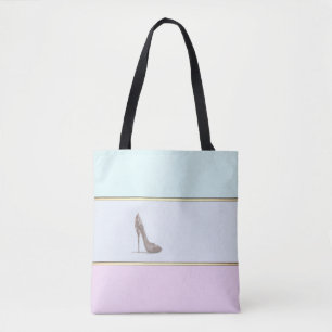 Bolso De Tela Tacón alto a rayas moderno femenino con efecto omb