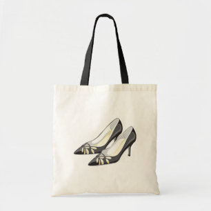 Bolso De Tela Tacones altos negros cortados bonito