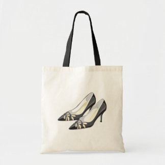 Bolso De Tela Tacones altos negros cortados bonito