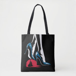 Bolso De Tela Tacones de Kamala Harris pisando sombrero Maga