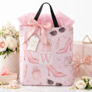 Bolso De Tela Tacones Rosados Elegantes y Motivo de Belleza