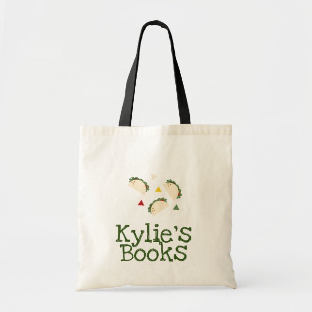 Bolso De Tela Tacos Modernos Biblioteca Confeti Libros (Frente)