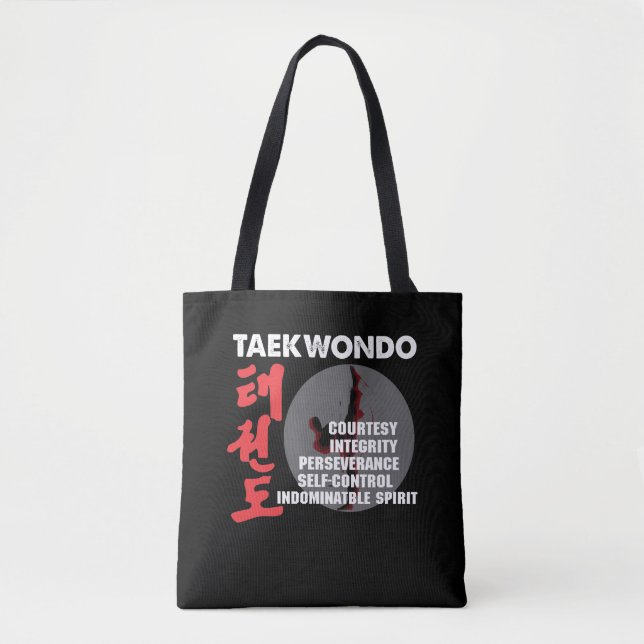 Bolso De Tela Tae kwon do de las artes marciales del Taekwondo (Anverso)