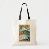 Tahití Polinesia Francesa Paintery Travel Art Retr