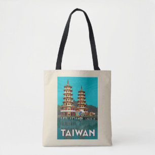 Bolso De Tela Taiwán   Pagodas Dragón Y Tigre