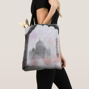 Bolso De Tela Taj Mahal Postcard Vintage Travel