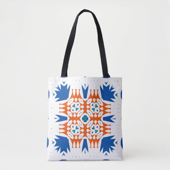 Bolso De Tela Talavera mexicana ornamental tradicional. Dibujo d (Anverso)