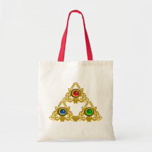 BOLSO DE TELA TALISMAN MAGIC ELFIC/TRIÁNGULO ORO CON GEMSTONES