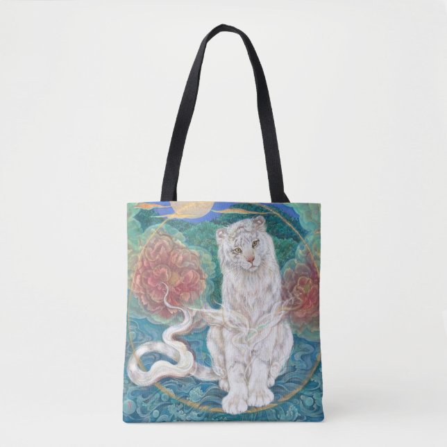 Bolso De Tela Tamaki: Divine White Tiger of the Moonlit Ring (Anverso)