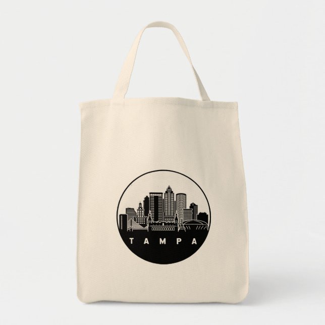 Bolso De Tela Tampa Florida City Skyline Tote Bag (Frente)