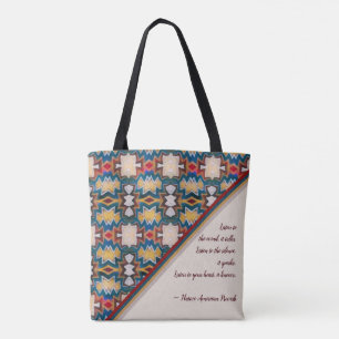 Bolso De Tela Tan, Azul, Blanco y Rojo Sabiduría Inspirada en Tr