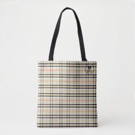 Bolso De Tela Tan Black Plaid - Tote