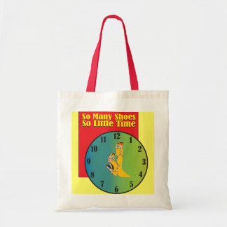 Bolso De Tela Tan muchos zapatos tan poco tote del tiempo