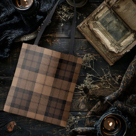 Bolso De Tela Tan Plaid Dark Academia