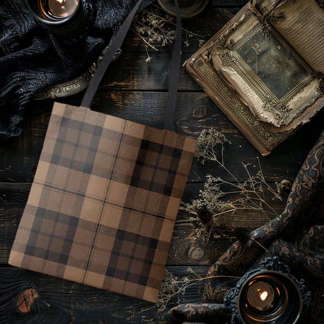 Bolso De Tela Tan Plaid Dark Academia (Subido por el creador)