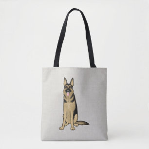 Bolso De Tela Tan y negro lindo perro pastor alemán GSD