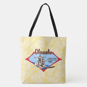 Bolso De Tela Tandem Surfing Hawaiano Vintage Hibiscus Beach Bag