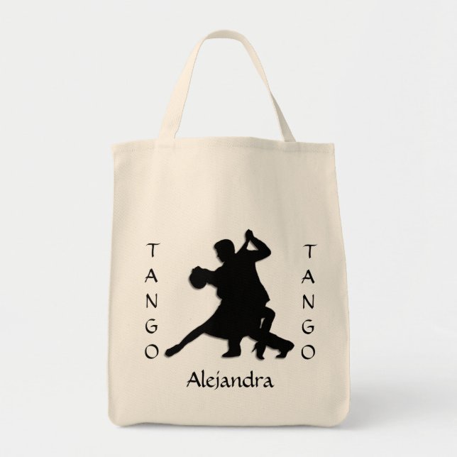 Bolso De Tela Tango Dance Silhouette Personal (Frente)