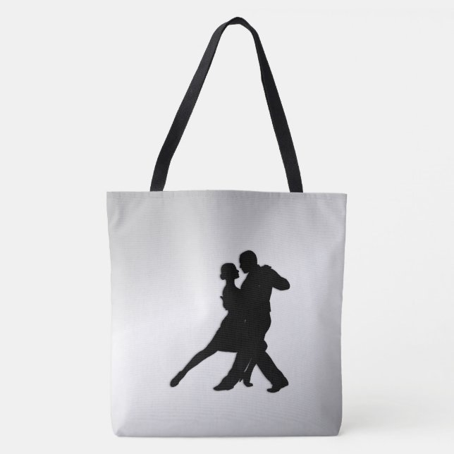 Bolso De Tela Tango Dancers Silhouette 2 (Anverso)