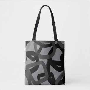Bolso De Tela Tángulo cuadrado negro y gris carbón vegetal