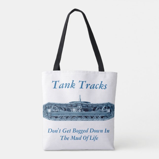 Bolso De Tela Tank Tracks fango of Life Inspiration Blue (Reverso)