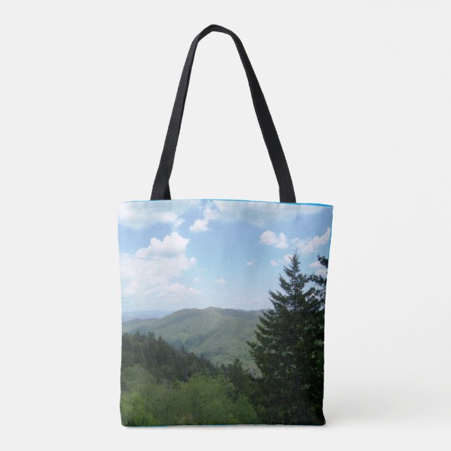 Bolso De Tela Tannenbaum Mountain Scene Christmas Tote Bagt (Reverso)