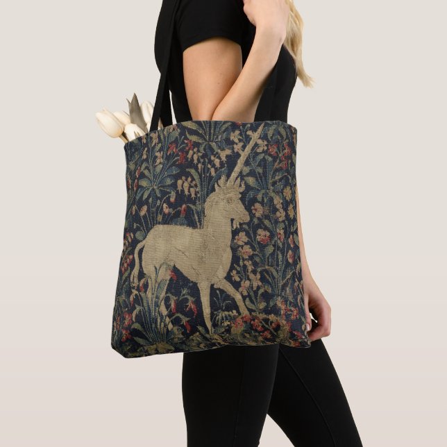 Bolso De Tela Tapicería alegórica de "Millefleurs" con los (Detalle)