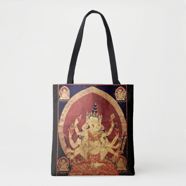Bolso De Tela Tapicería tibetana antigua (Anverso)