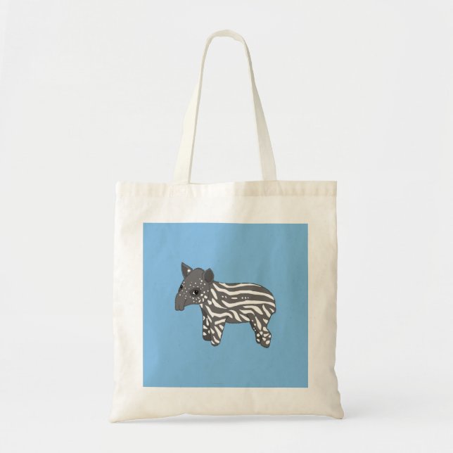 Bolso De Tela tapir del bebé azul (Frente)