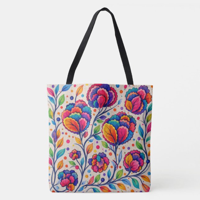 Bolso De Tela Tapiz Bloomwave (Anverso)