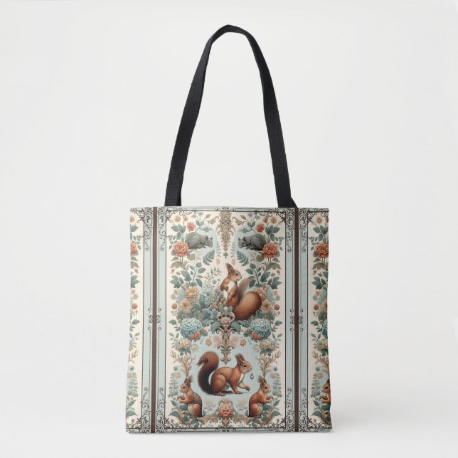 Bolso De Tela Tapiz de ardilla forestal victoriana (Anverso)