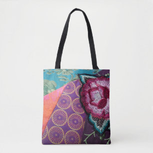Bolso De Tela tapiz de flores Rosa
