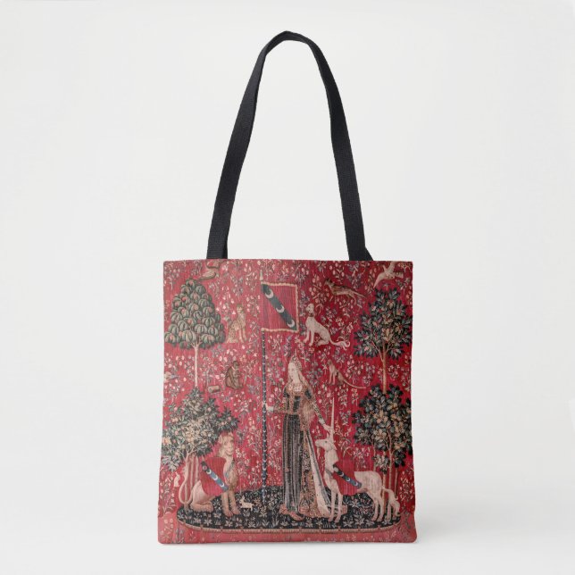 Bolso De Tela Tapiz medieval de Lady y Unicorn (Anverso)