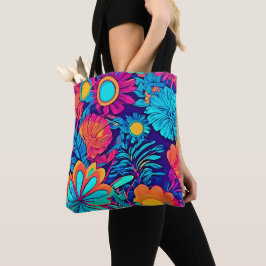 Bolso De Tela Tapiz Psicodélico Floral