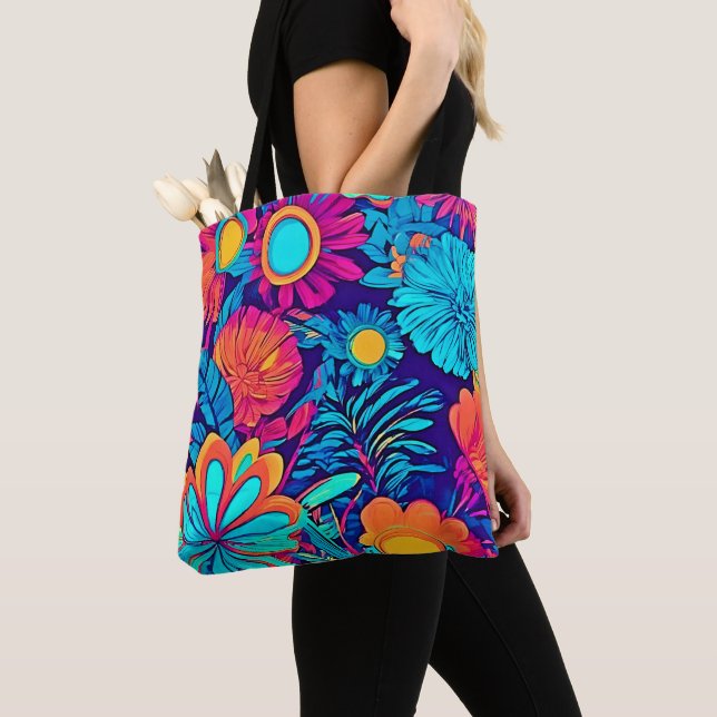 Bolso De Tela Tapiz Psicodélico Floral (Detalle)
