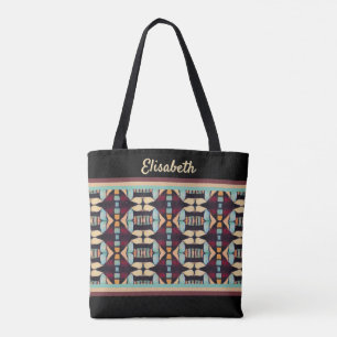 Bolso De Tela Tapiz Tribal Terroso