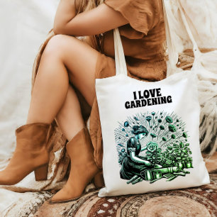 Bolso De Tela Tarde de la Dama del Jardín