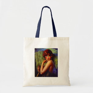 Bolso De Tela Tarde de moda del ~ del chica de la aleta en la